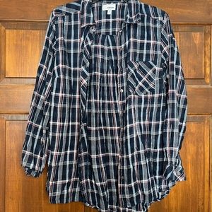 Women’s Blue White and Pink Sonoma Flannel Large